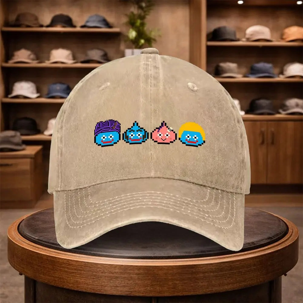 A Stylish Baseball Cap With A Slime Print