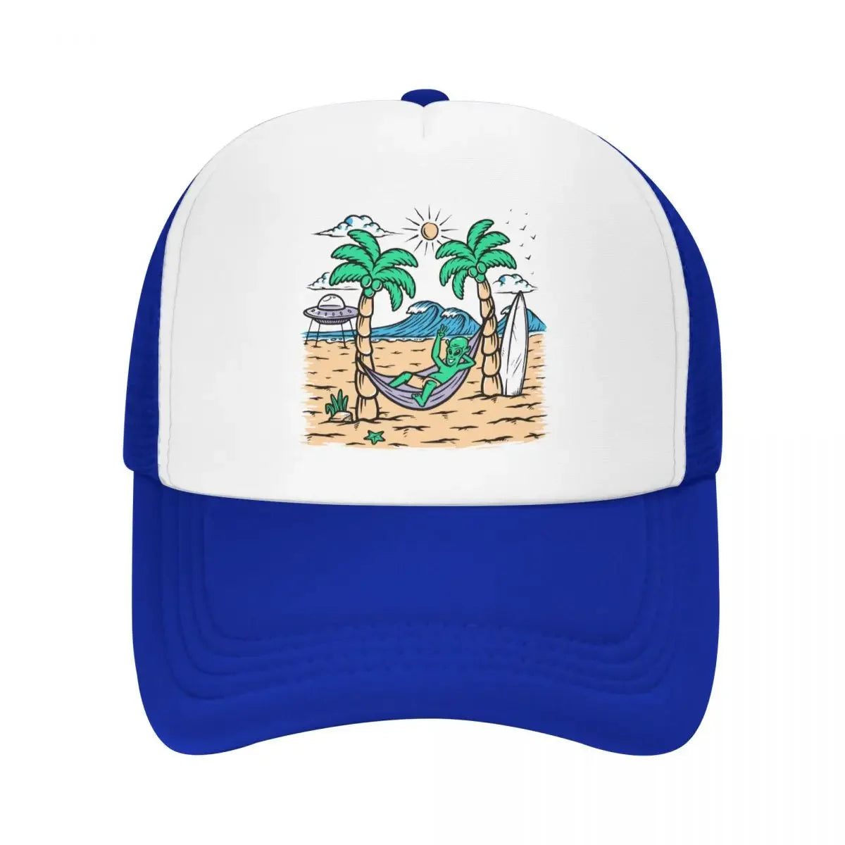 Custom Summer Beach Alien Surfing Baseball Cap
