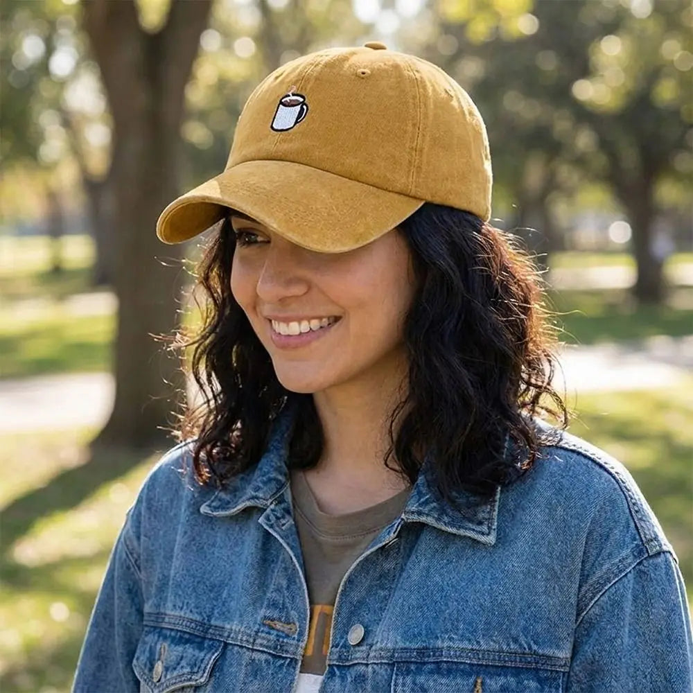 Embroidered Coffee Cup Baseball Cap