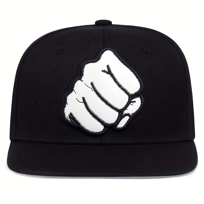 Unisex Fist Leather Label Snapback Cap Hip-hop Hats Spring And Autumn Outdoor