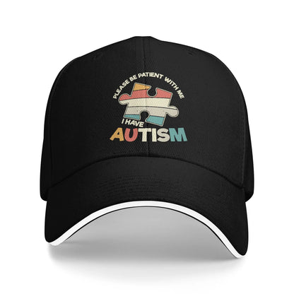 I Have Autism Sandwich Hat Baseball Caps Please Be Patient With Me