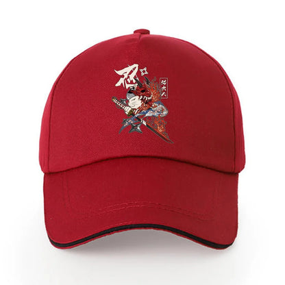 Summer Baseball Cap Solid Cotton Sun Hat Samurai Print