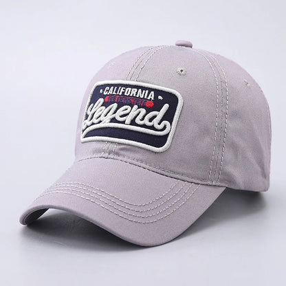 3D letter Embroidered Baseball Cap, All Cotton Legend Washed Curved Brim Hat