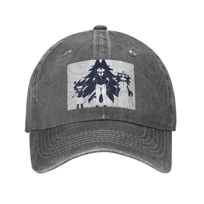 FPE Miss Circle Doodle Cartoon Game Denim Cap Casual Baseball Caps