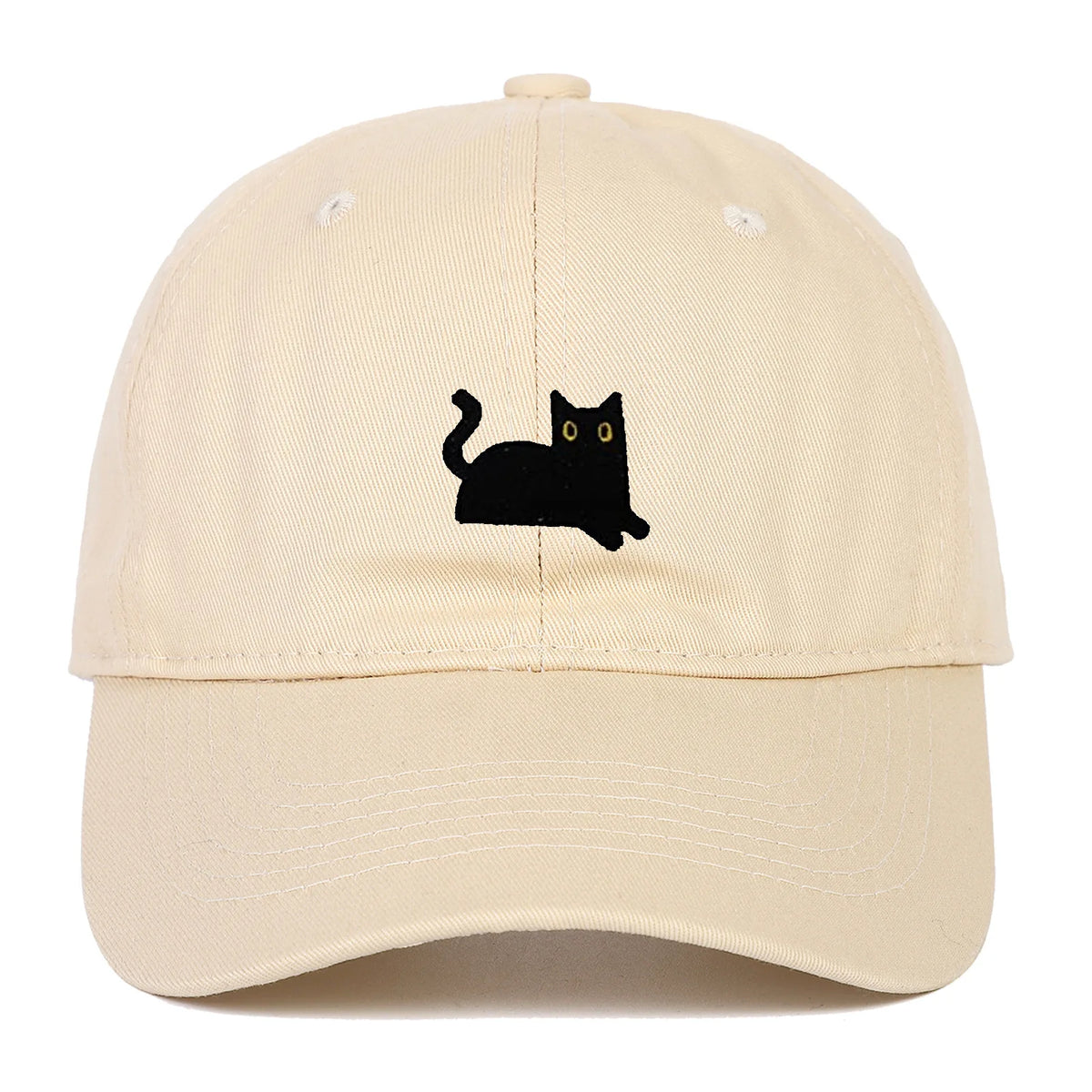 New Cute Cat Embroidery Soft Top Baseball Cap