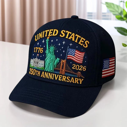 US 250th Anniversary Cap Adjustable Patriotic Baseball Cap US 250th Anniversary For Men Women