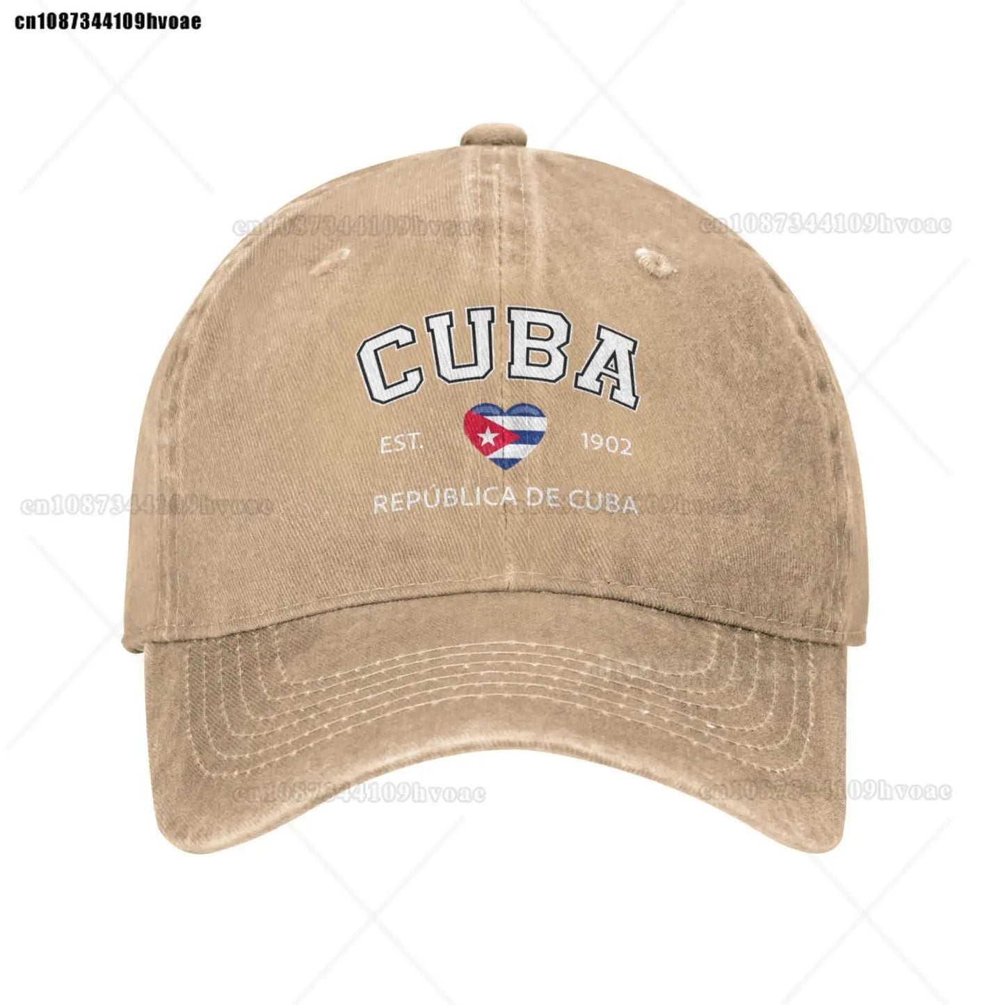 Cuba Baseball Cap EST.1902 La República De Cuba Denim Caps