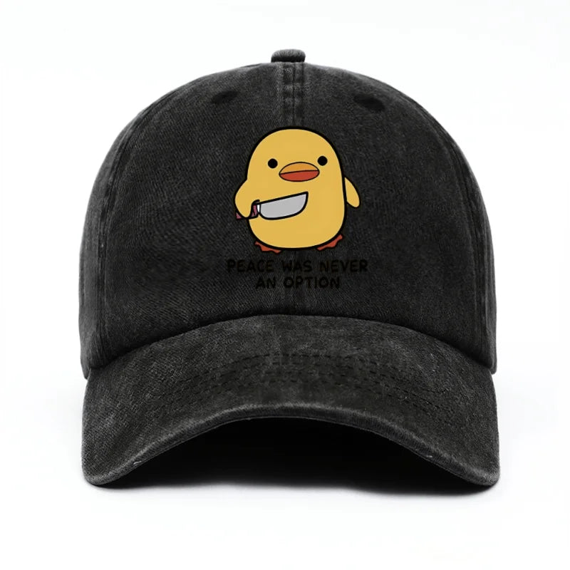 Yellow Duck Letter Printed Baseball Hat for Men and Women