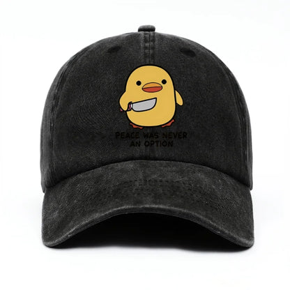 Yellow Duck Letter Printed Baseball Hat for Men and Women