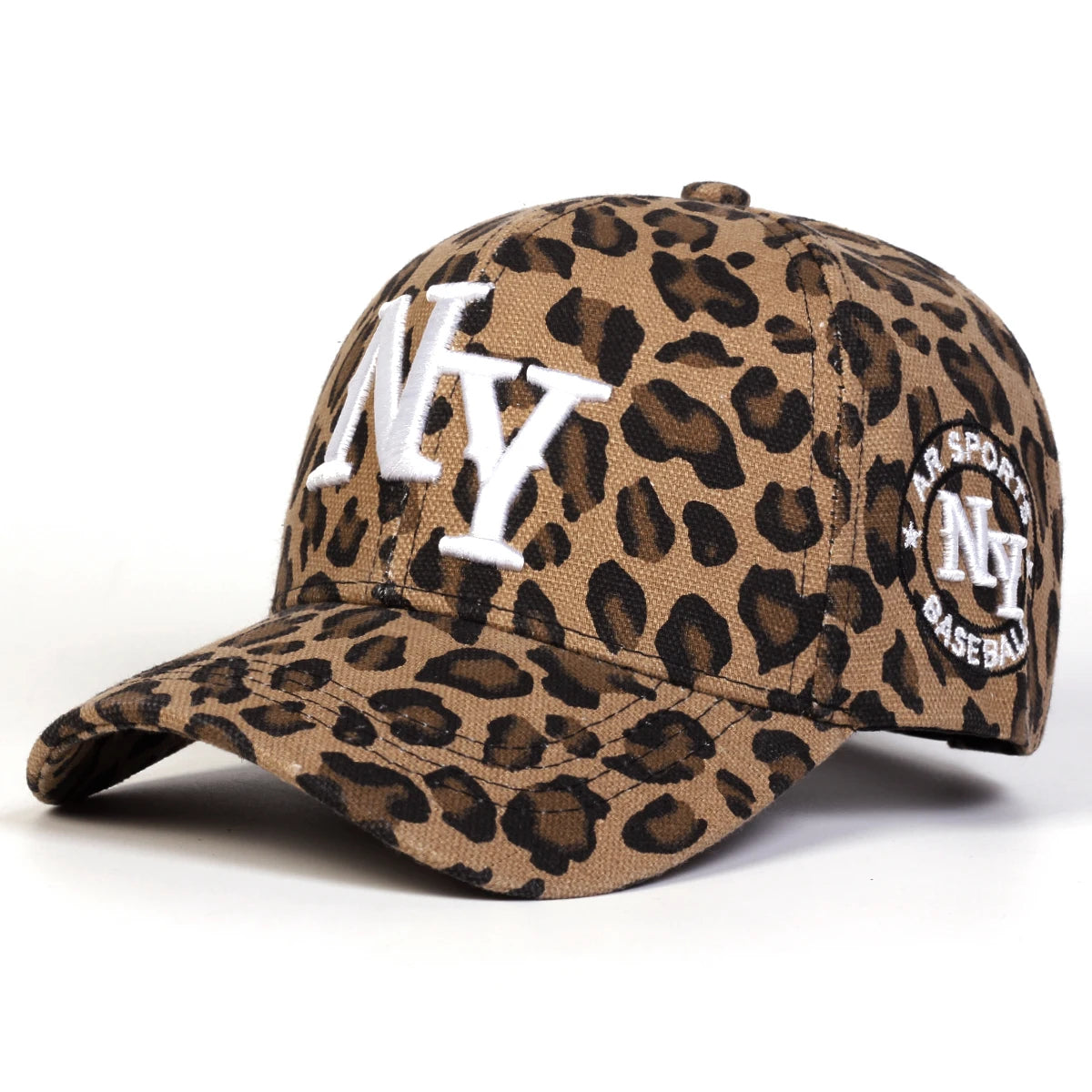Unisex Letter Embroidery Leopard Print Baseball Caps Trucker Hats