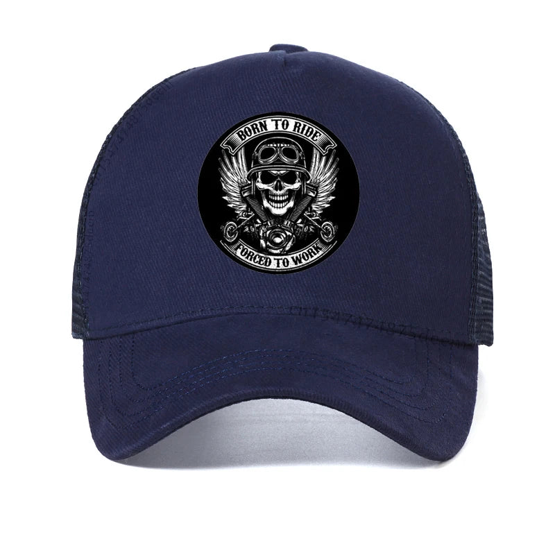 Born To Ride Forced To Work Funny Men Hat Fashion Motorcycle Lovers Baseball Cap