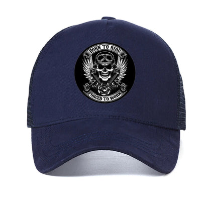 Born To Ride Forced To Work Funny Men Hat Fashion Motorcycle Lovers Baseball Cap