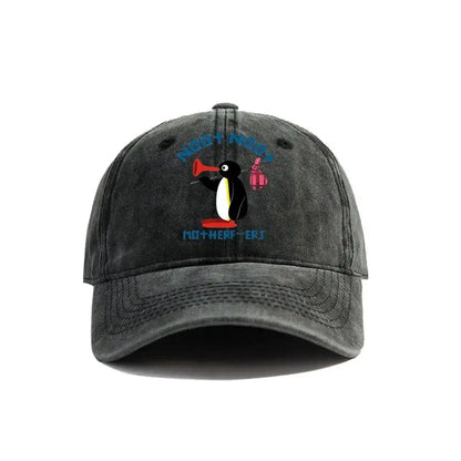 Noot Noot Pingu Distressed Baseball Cap Angry Pingu