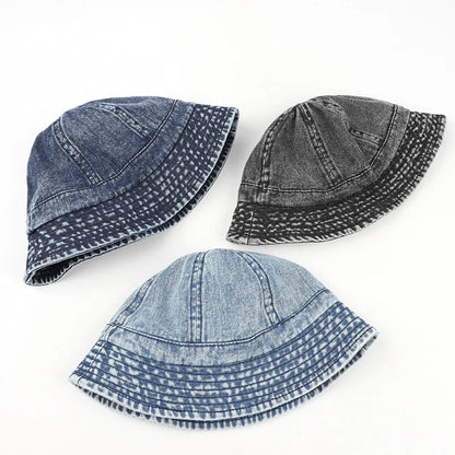 Denim Bucket Hat Women Fisherman's Hat Bucket Hat Unisex Bob Caps Hip Hop Gorros Men