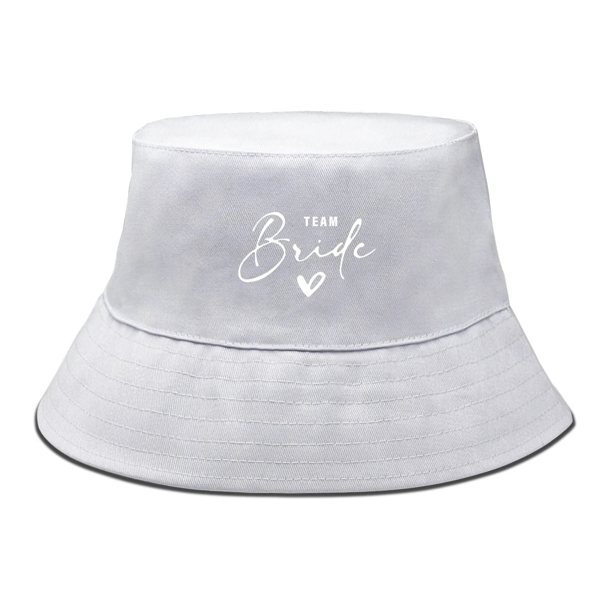 Bucket Hat With White "TEAM Bride" Printed Fisherman Cap