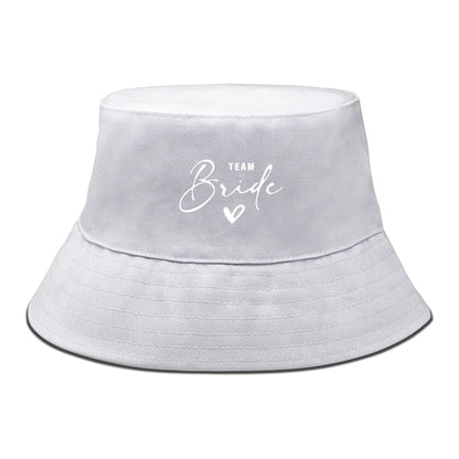 Bucket Hat With White "TEAM Bride" Printed Fisherman Cap