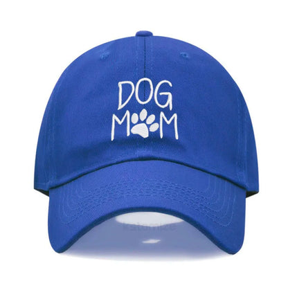Vintage Washed Cotton DoG MOM Embroidery Baseball Cap For Men Women