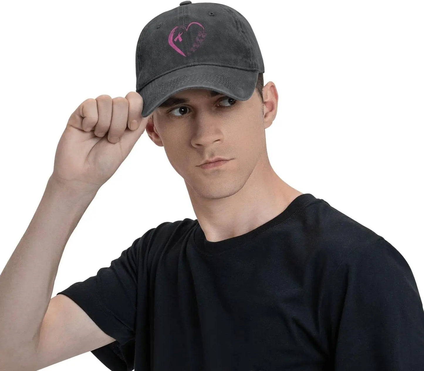I'm A Survivor Heart Pink Ribbon Breast Cancer Awareness Baseball Cap