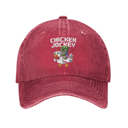Chicken Jockey Zombie Pixel Art Zombie Movie Wear Baseball Caps