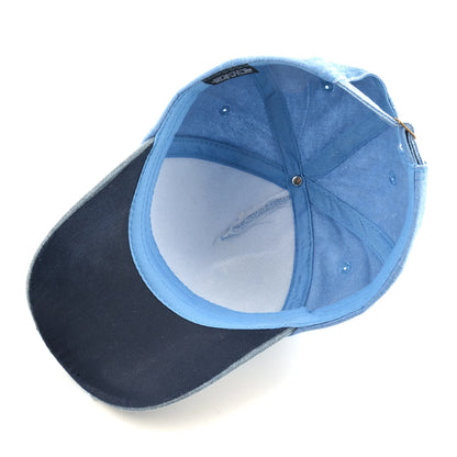 Vintage Denim Baseball Cap With Embroidery Shark Patch Men