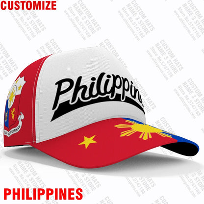 Philippines Baseball Caps Free Custom Name Team Logo Ph Hats Phl Country Travel Pilipinas Nation Filipino Flag