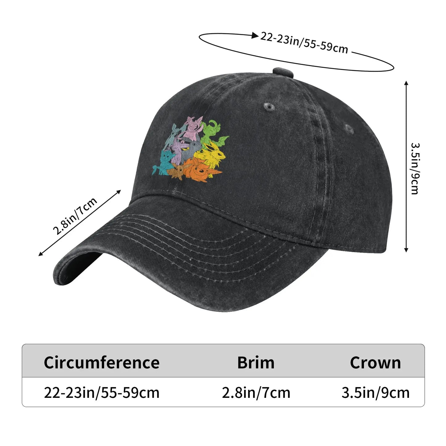 Pokemon Eevee Eevolutions Casual Baseball Cap