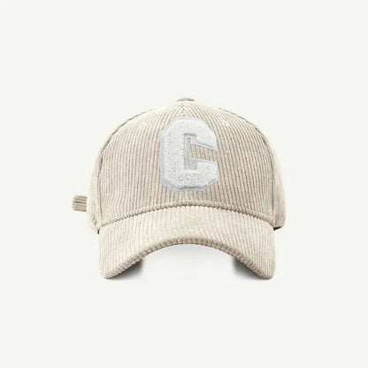 Corduroy Baseball Cap Ladies Fashion C Letter Snapback Hat Adjustable Casual Hip Hop Cap For Men