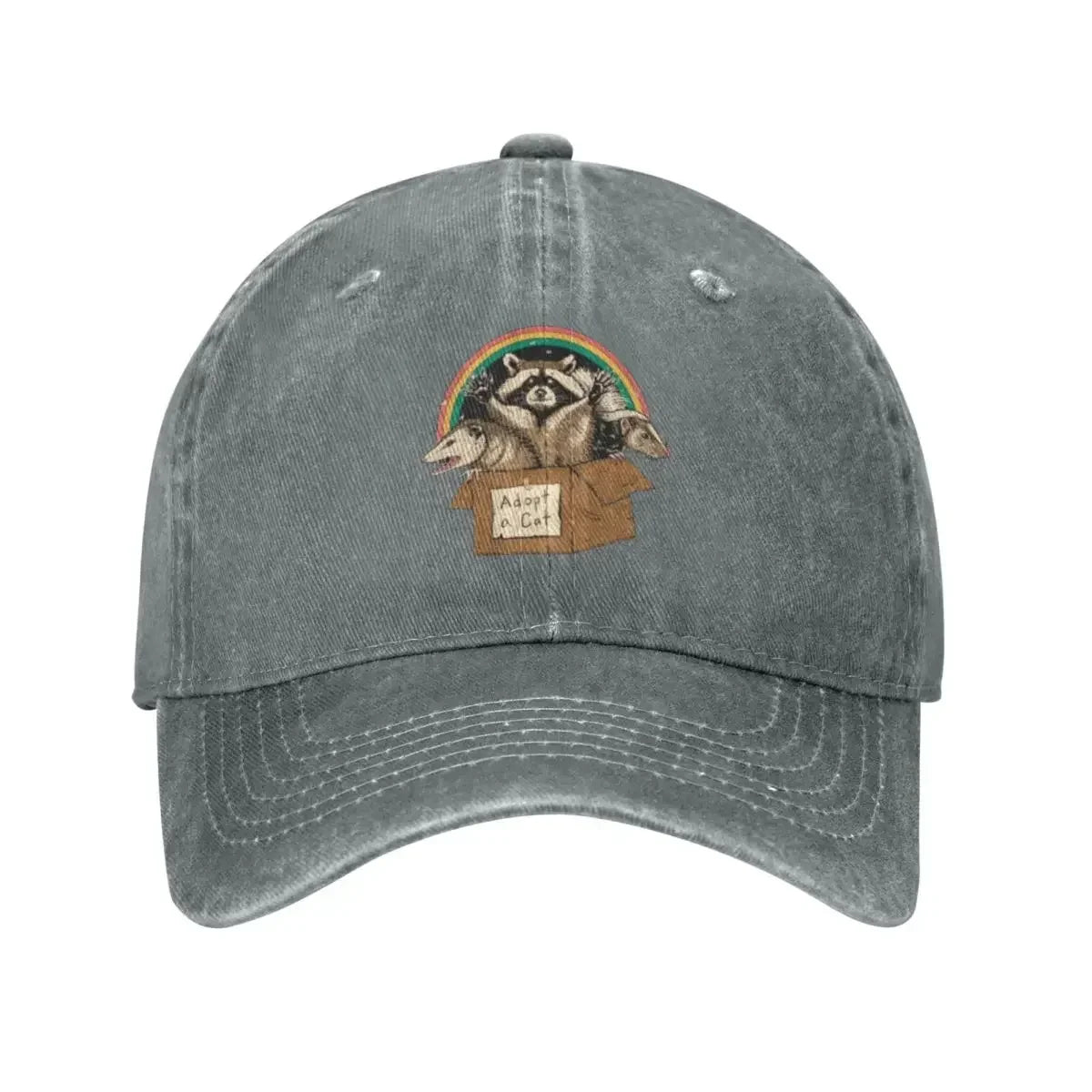 Stray Cats Raccoon Mammal Personalized Retro Denim Washed Baseball Cap