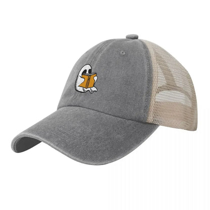 Booooks! Halloween Ghost Cowboy Mesh Baseball Cap Derby Hat Vintage Golf Women Men's