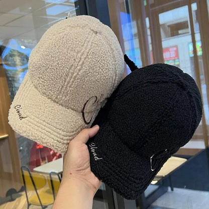 Autumn Winter Embroidery Letter Baseball Cap Cold Proof