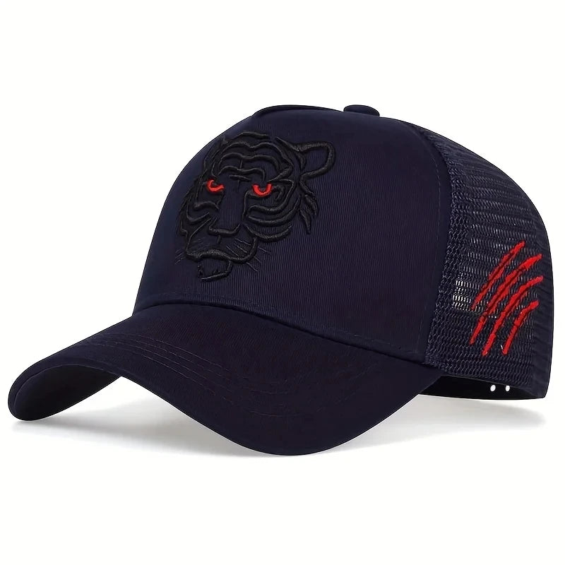 Unisex Tiger Head Embroidery Baseball Caps