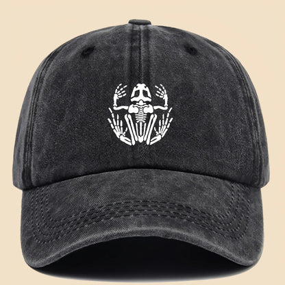 Skeleton Frog Printed Baseball Hat For Men Women