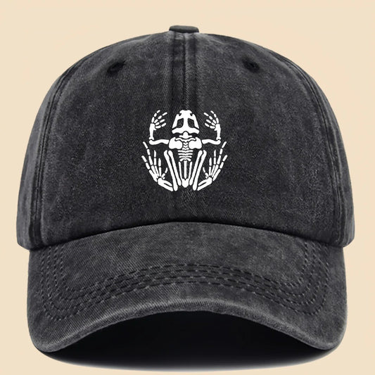 Skeleton Frog Printed Baseball Hat For Men Women