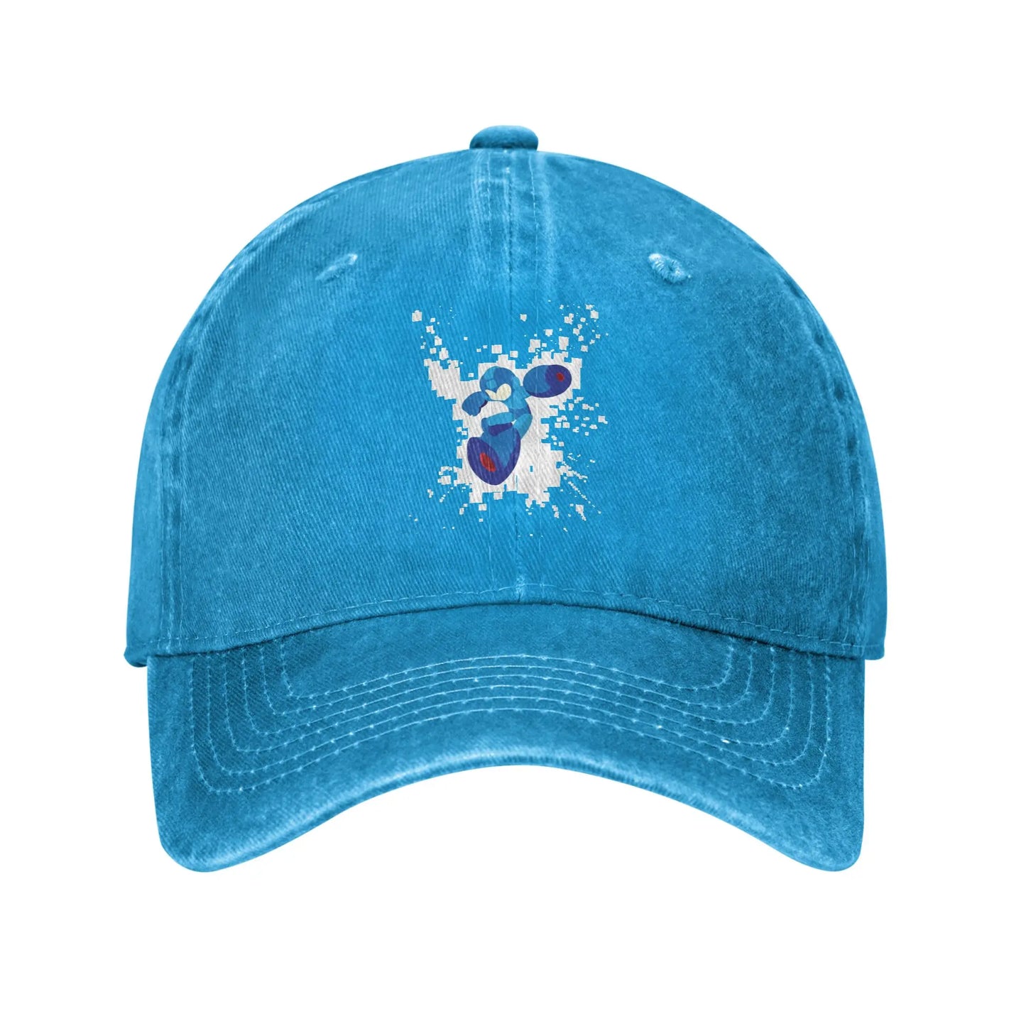 Megaman Pixel Jump Men Women Baseball Caps