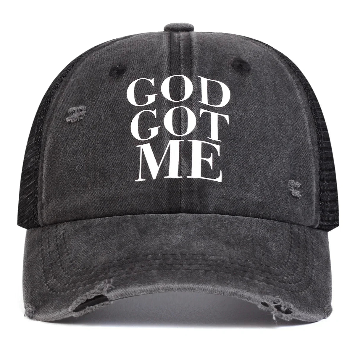 Unisex GOD GOT ME Letter Print Wash Baseball Caps