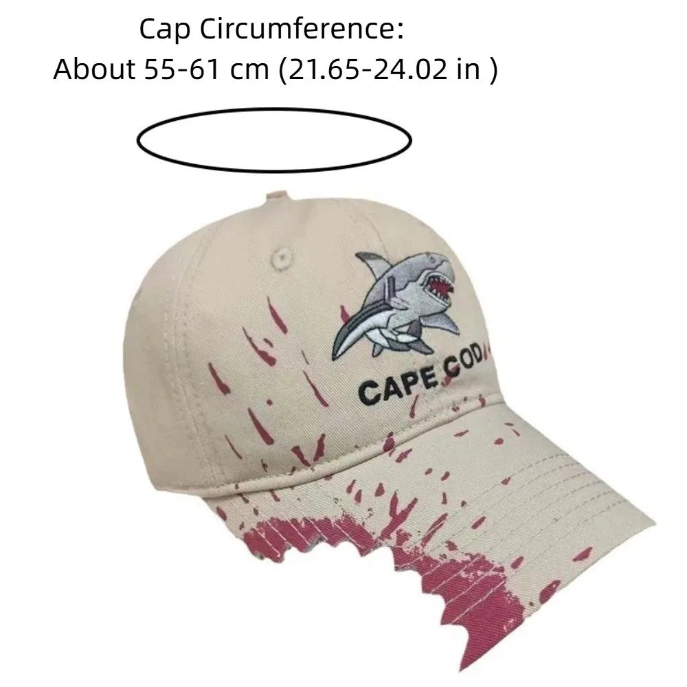Shark Bite Embroidered Baseball Cap