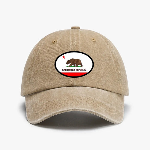 California Republic State Flag Men Women Baseball Cap