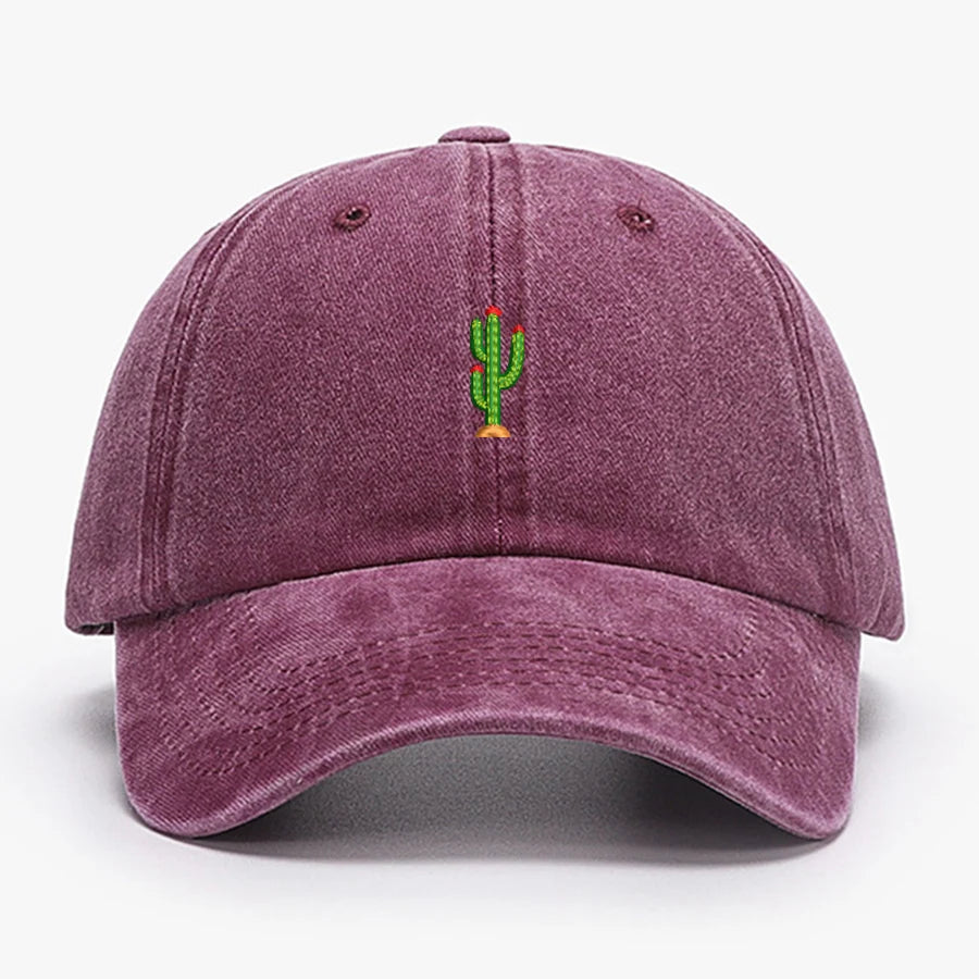 Mini Cactus Embroidery vintage soft Baseball caps Men Women