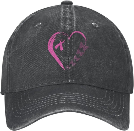 I'm A Survivor Heart Pink Ribbon Breast Cancer Awareness Baseball Cap