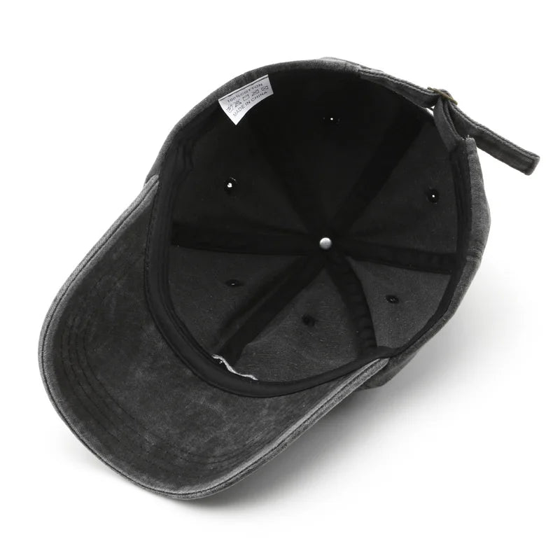 Retro Washed Cotton Cap Unisex Mountain Embroidery Baseball Caps