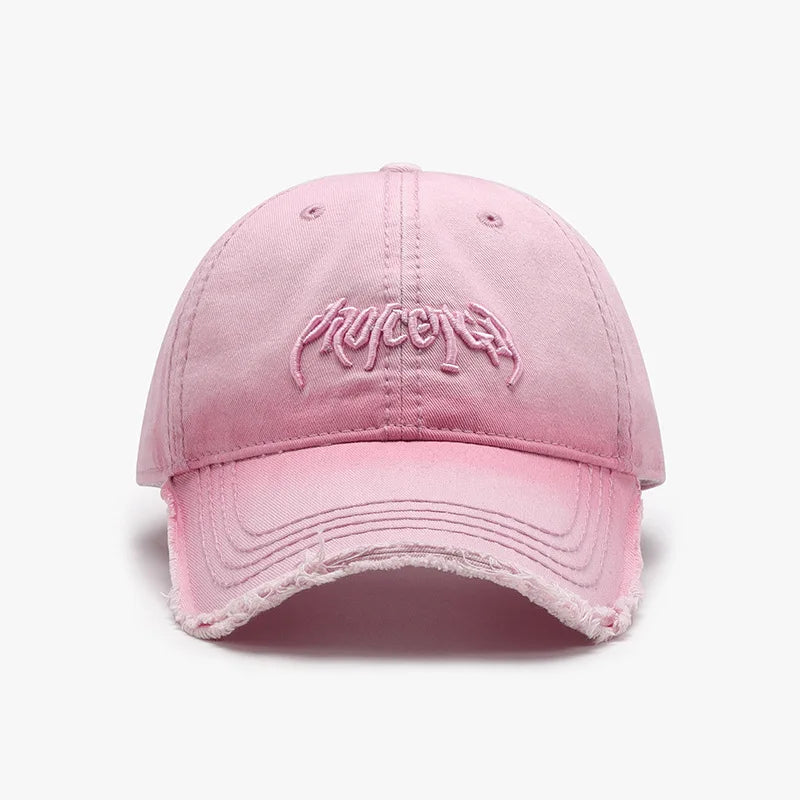 Letter Three-dimensional Embroidery Soft Top Rough Edge Men's BaseballCap