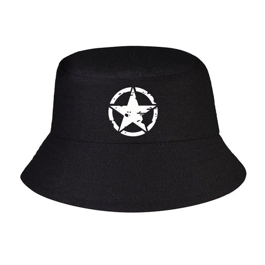 Distressed Star Vinyl Car Decal Fisherman Hat Bucket Hat