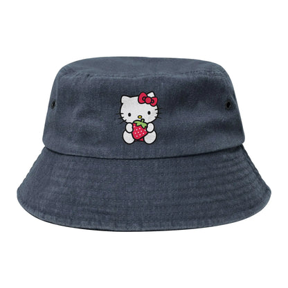 Streetwear Little Hello Kitty Bucket Hat Woman Lightweight Outdoor Sports Cute Cat