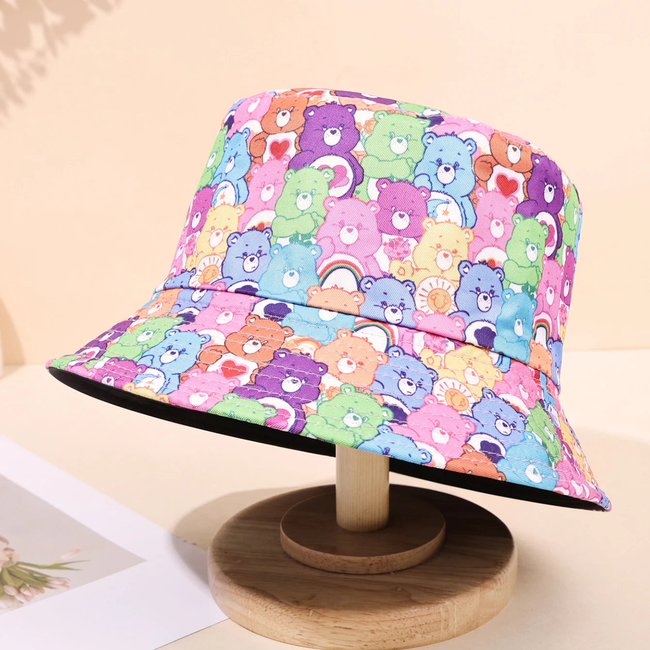 Cute Cartoon Teddy Bear Printed Fisherman Hat Bucket Hats, Men's And Women's Sun Hats