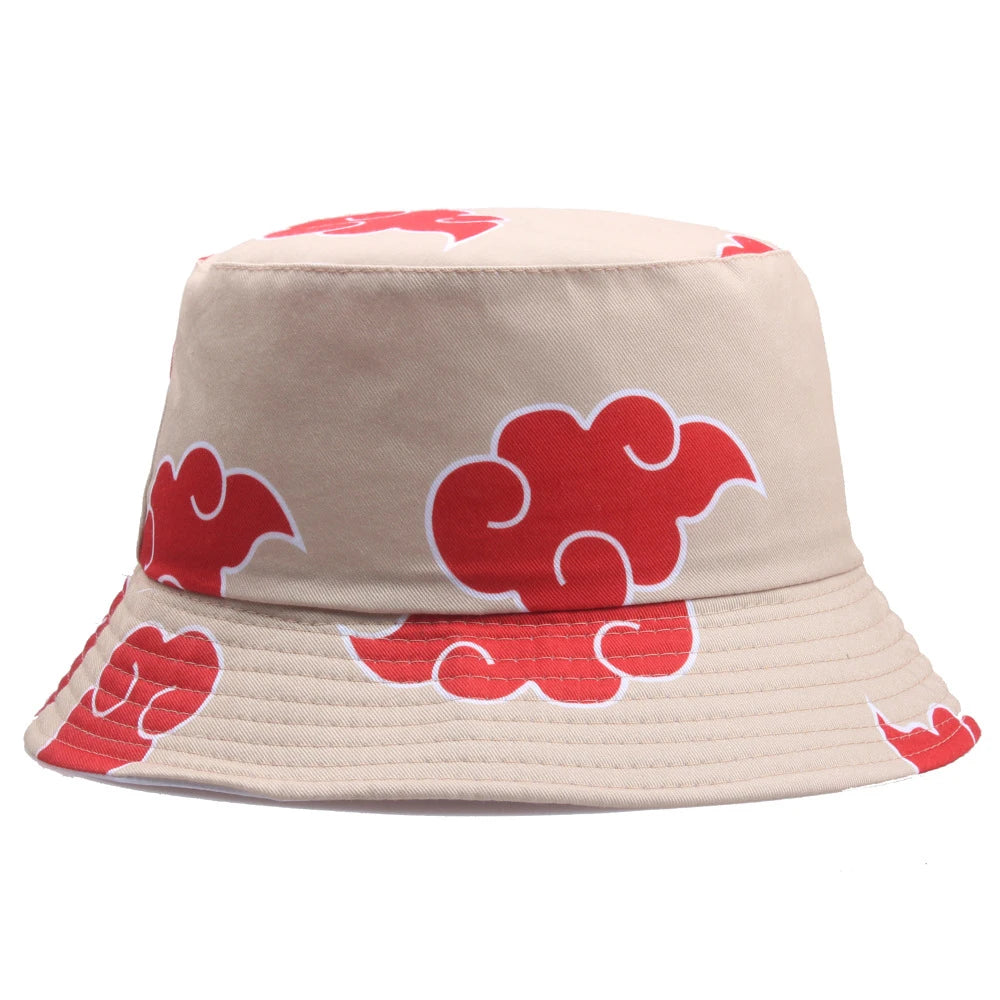 Outdoor Sunscreen Bucket Hat Men's Japanese Art Cartoon Print Cloud Fisherman