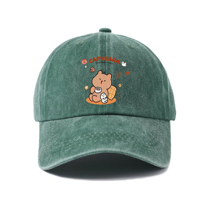 Cute Capybara Friends Vintage Washed Baseball Cap