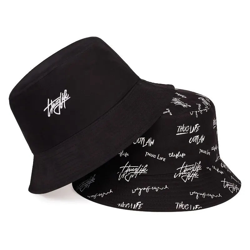 Unisex Letter Embroidery Printing Personality Bucket Hats Fishermen Caps Sunscreen Hat