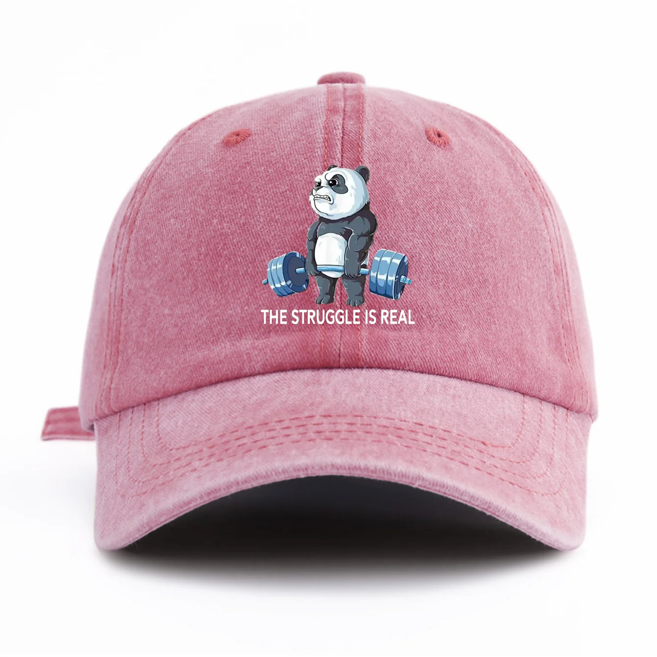 STRUUGLE REAL Print Washed Baseball Cap