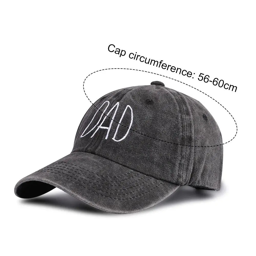 DAD MOM Embroidery Baseball Caps Vintage Washed Denim Baseball Hats