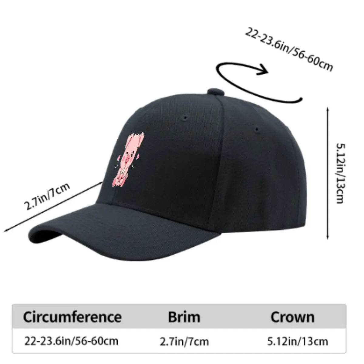 Pink Pig Bubble Tea Baseball Cap